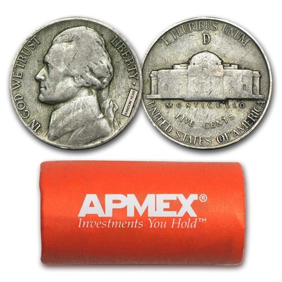 35% Silver War Nickels $1 Face Value Avg Circ 35% Silver War Nickels $1 Face Value Avg Circ